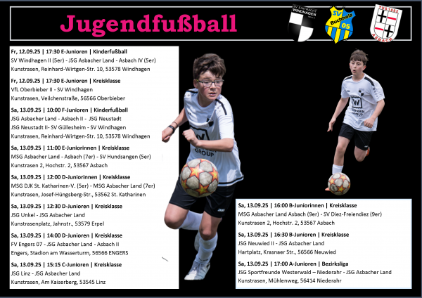 Spieltagsvorschau Jiugendfußball